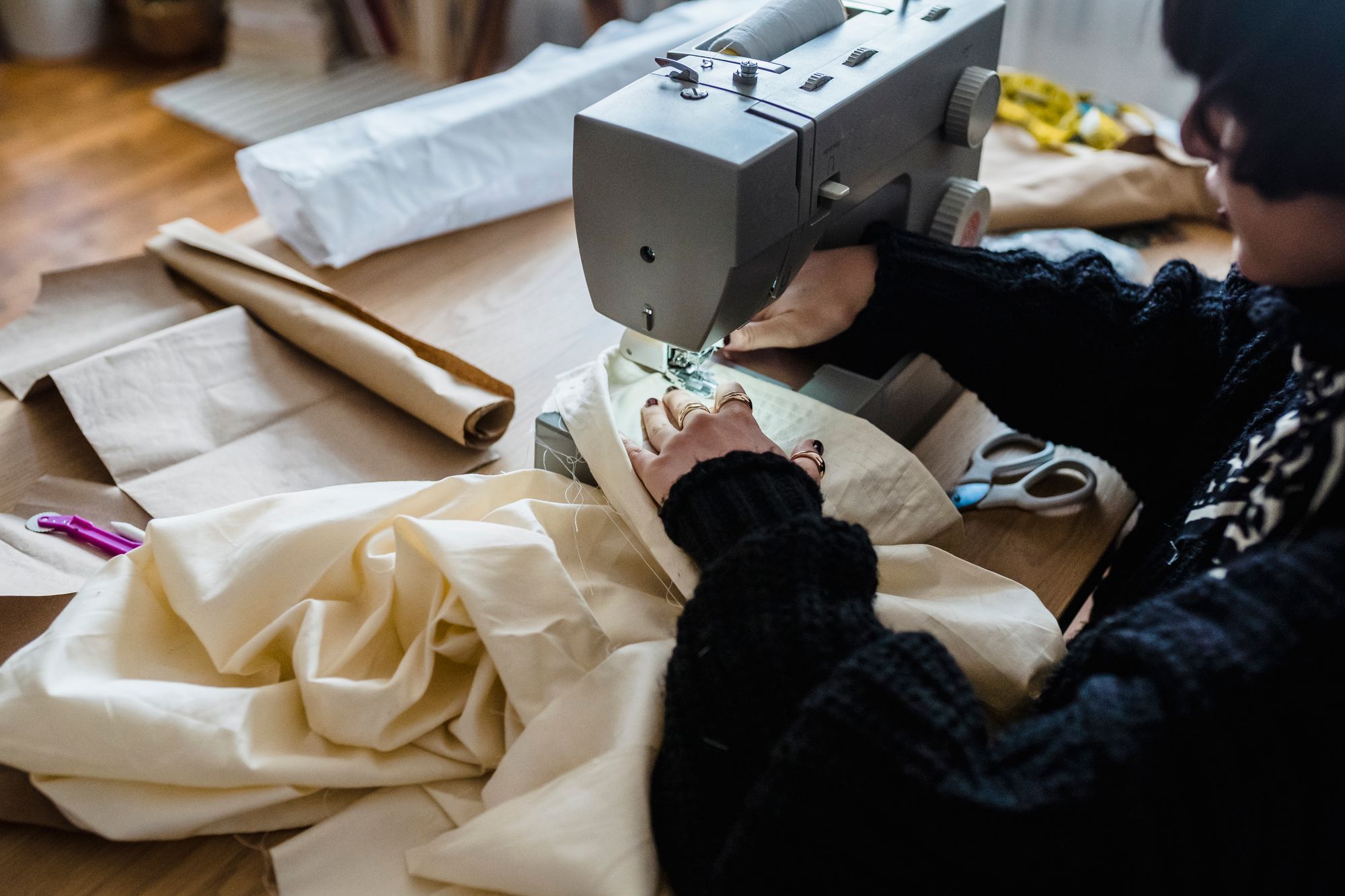 ARRA studio with a garment being made