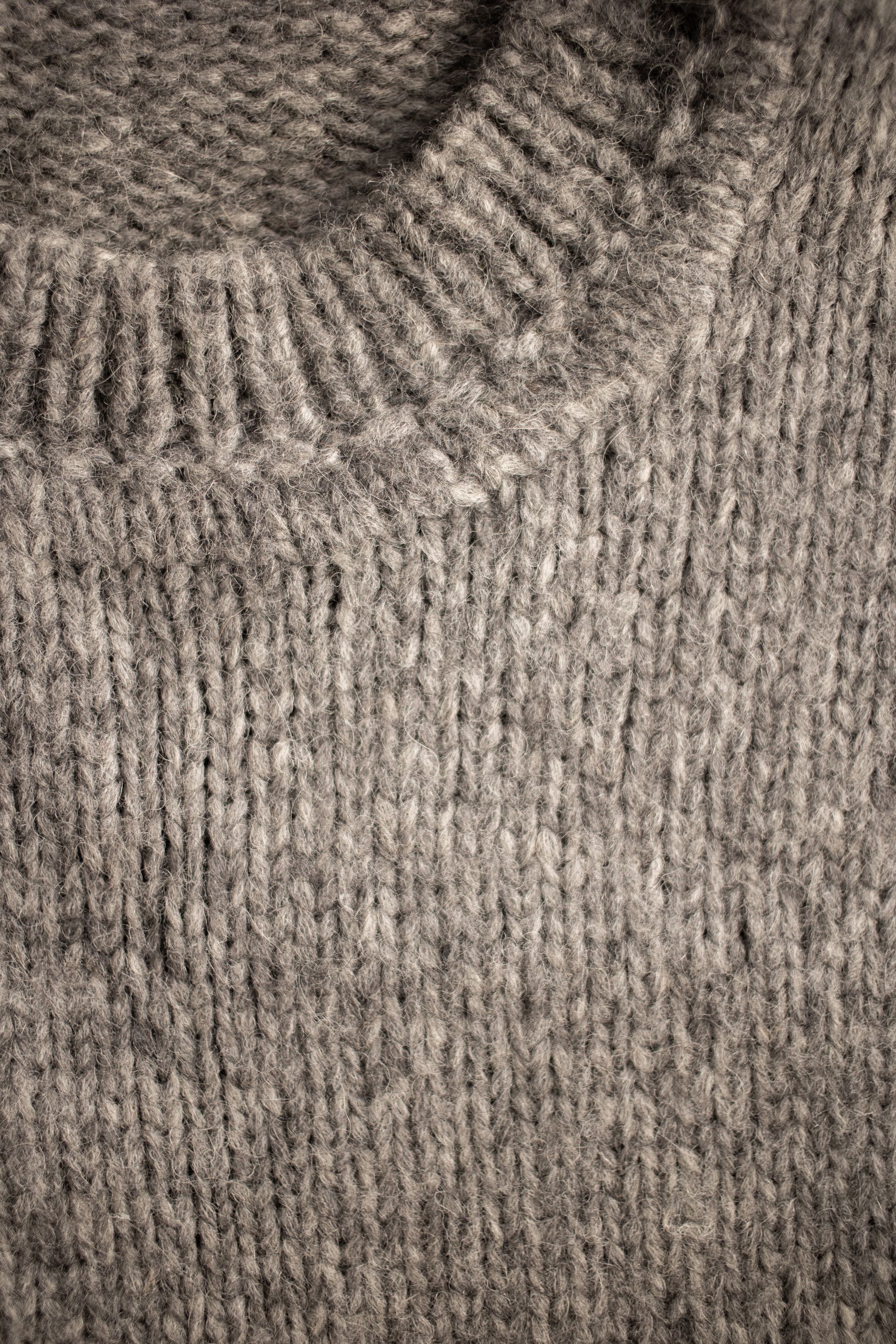 Close detail of ARRA knit texture